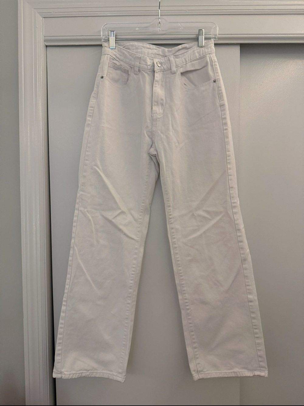 High-Rise Wide Leg Women's Jeans - White